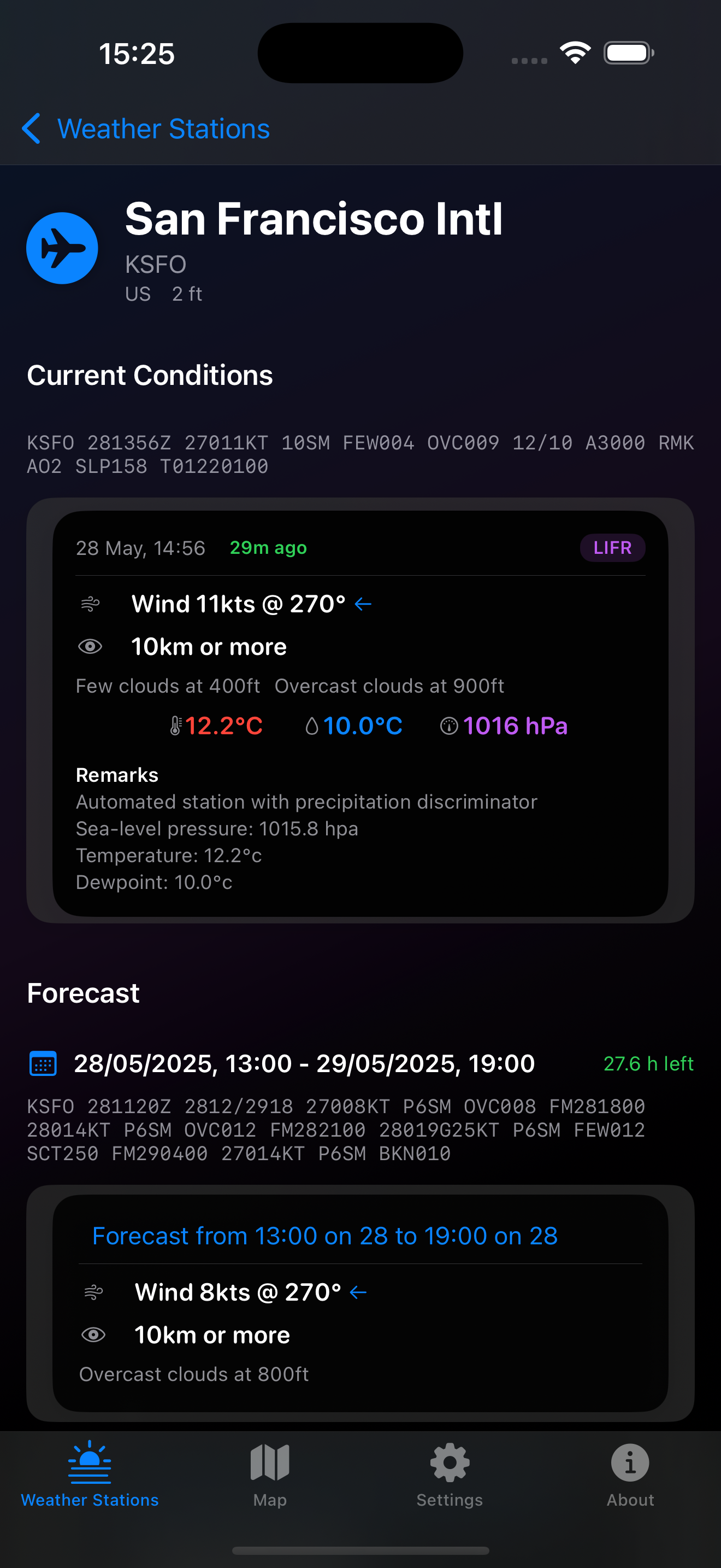 Airport search screenshot